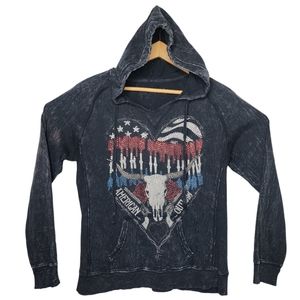 AFFLICTION American Outlaw Bling Hoodie - Women's Small (see condition)